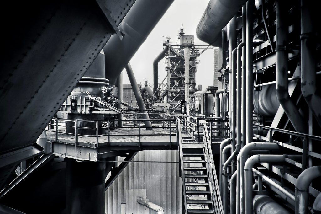 black-and-white-factory-industrial-plant